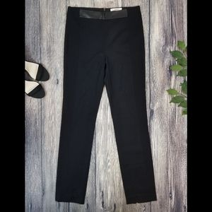 J Brand Wool Lambskin Leather Accent Slim Pants